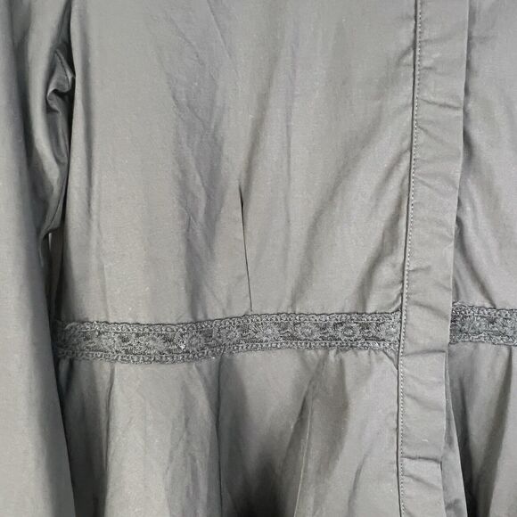 SOFT SURROUNDINGS Black Embroidered Button Up Tunic Lace Sz M Gothcore Witchy - Picture 5 of 12